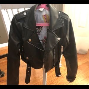 Harajuku mini kids leather jacket